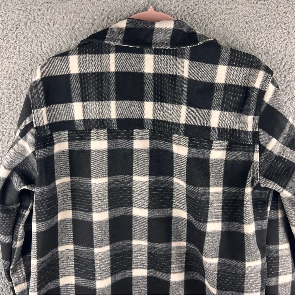 Old Navy Women’s Black & White Plaid Button-Down Shirt Jacket Size M NWT